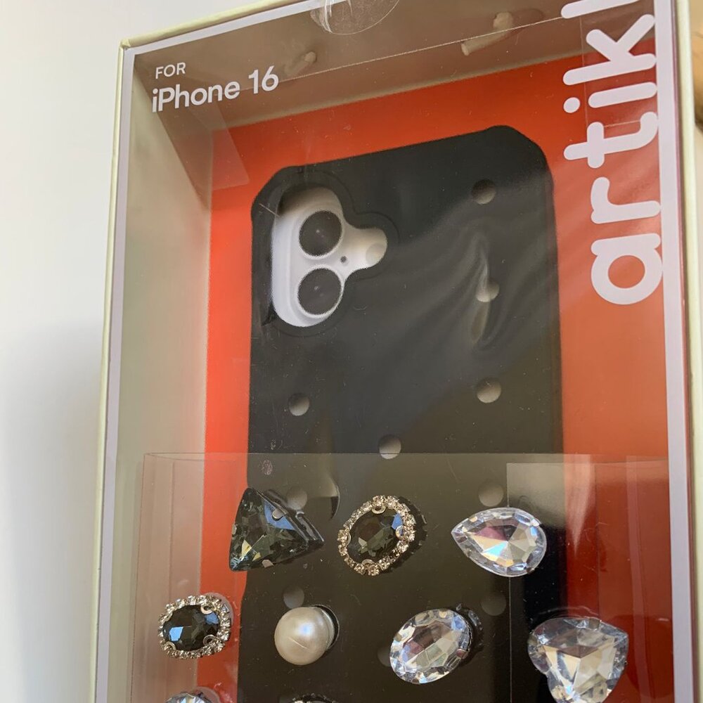 Brand New in Box iPhone 16 Black Customizable Charm Phone Case